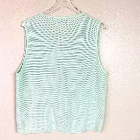 Vtg Chelsea Gardens Mint Green Golf Sweater Vest Size L - Picture 4 of 7